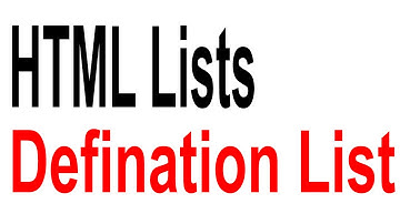 HTML Tutorial for Beginners Tutorial # 6 - HTML Lists Part 2 - Defination List