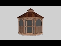 Outdoor Living Today Bayside Octagon Gazebo Screen Kit Animated Assembly Video