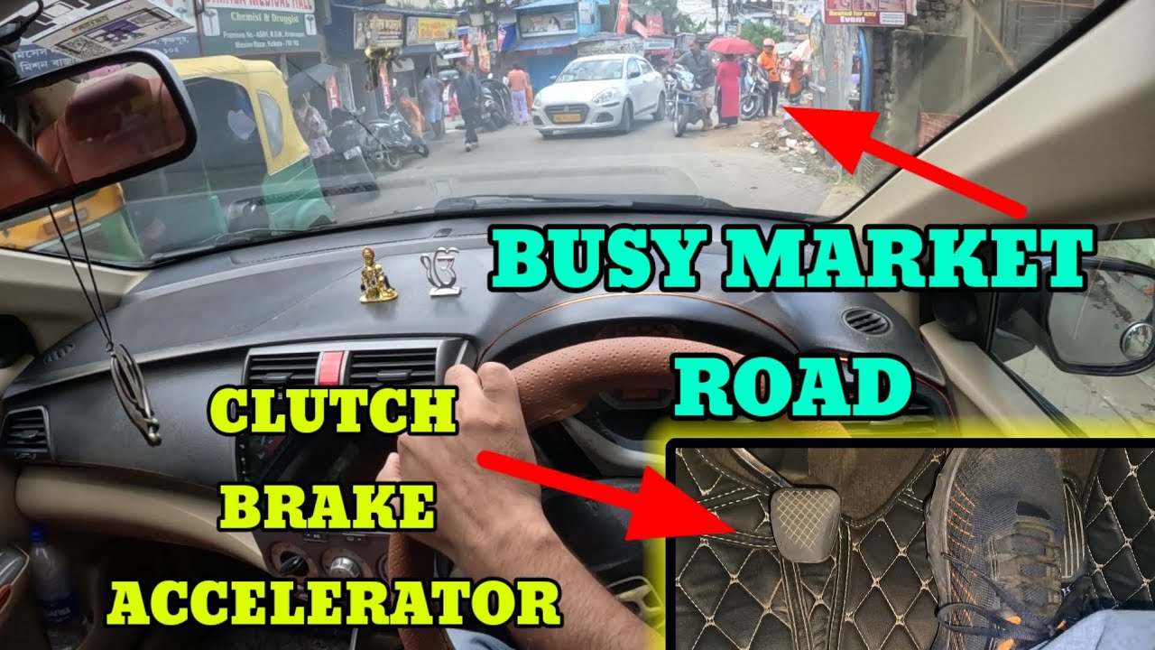 Clutch control in narrow busy road market area| Driving lessons for learners| Rahul Drive Zone