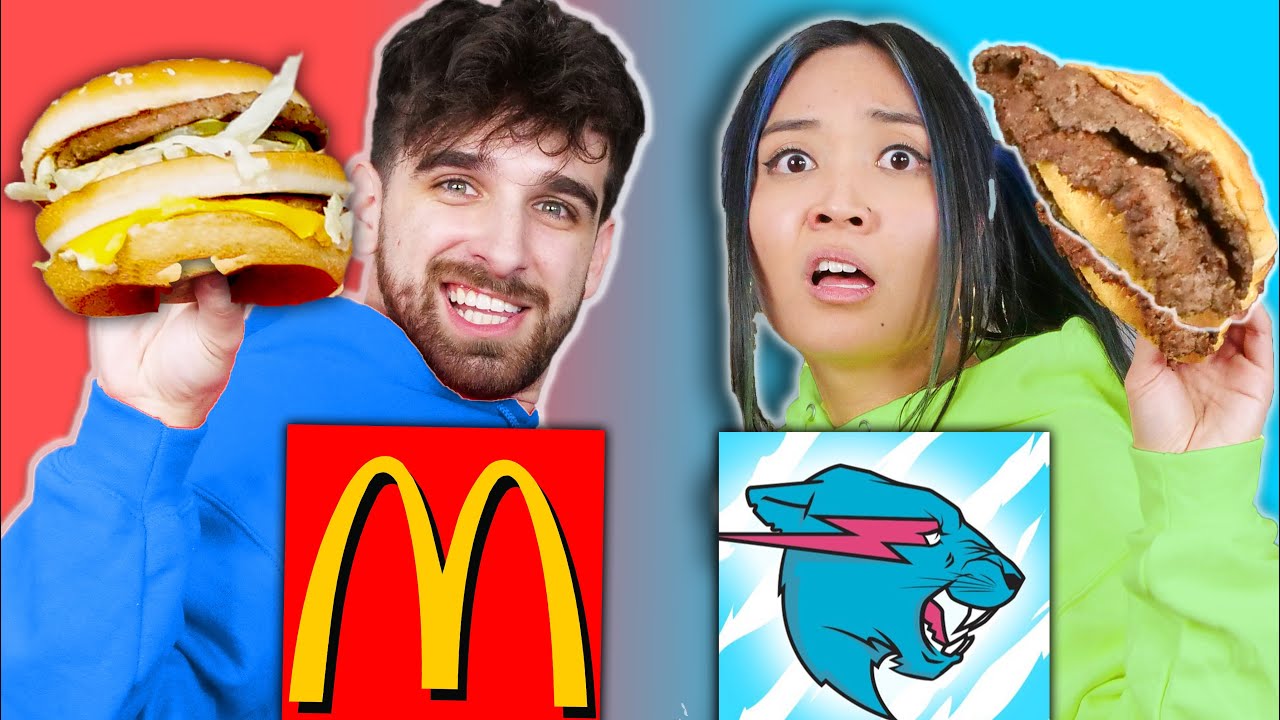 McDONALDS vs MRBEAST BURGER Food War! Taste Test Eating Challenge for 24 Hours by Spy Ninjas