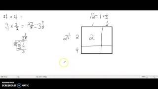 Multiplying mixed numbers (also with area models)