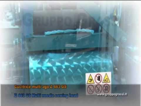 Z444 S/GS - 1 Head Multi-needles Border Machine - YouTube