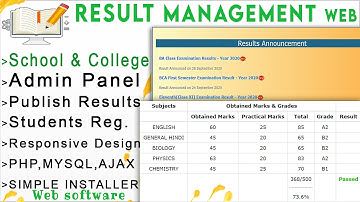 Result management system in PHP with MYSQL database | Results  Publisher | PHP website scripts