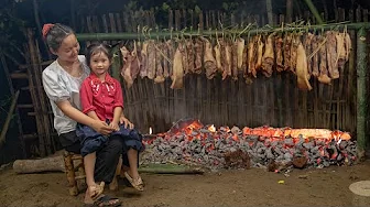 Tu Diep processes smoked river pork by hand, ensuring enough food all year round