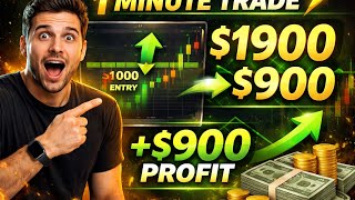$1000 Sureshot Trade 💥 Won $910 Profit | 1 Min Binary Options Live | Pocket Option