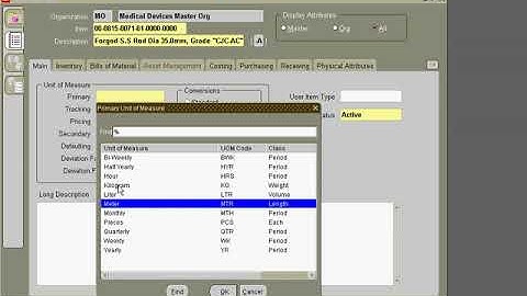 Define new Inventory Item in Oracle EBS R12.1.3