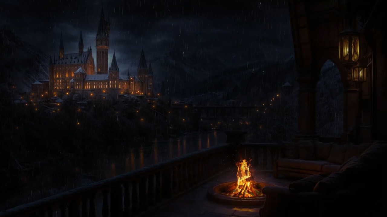 INSTANT SLEEP 🌧️🔥 Rainy Castle Night | Deep Healing for Stress & Anxiety • Calm the Mind (No Ads)