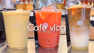 🌻กาแฟก็ดีและน้ำผลไม้ก็ดีเหมือนกัน🌻 / คาเฟ่วีบล็อก ประเทศเกาหลี / cafe vlog / ASMR