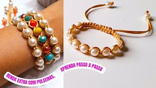 COMO FAZER PULSEIRA DE PÉROLASPulseira Shambala para vender   RENDA EXTRA COM PULSEIRAS MACRAMÊ