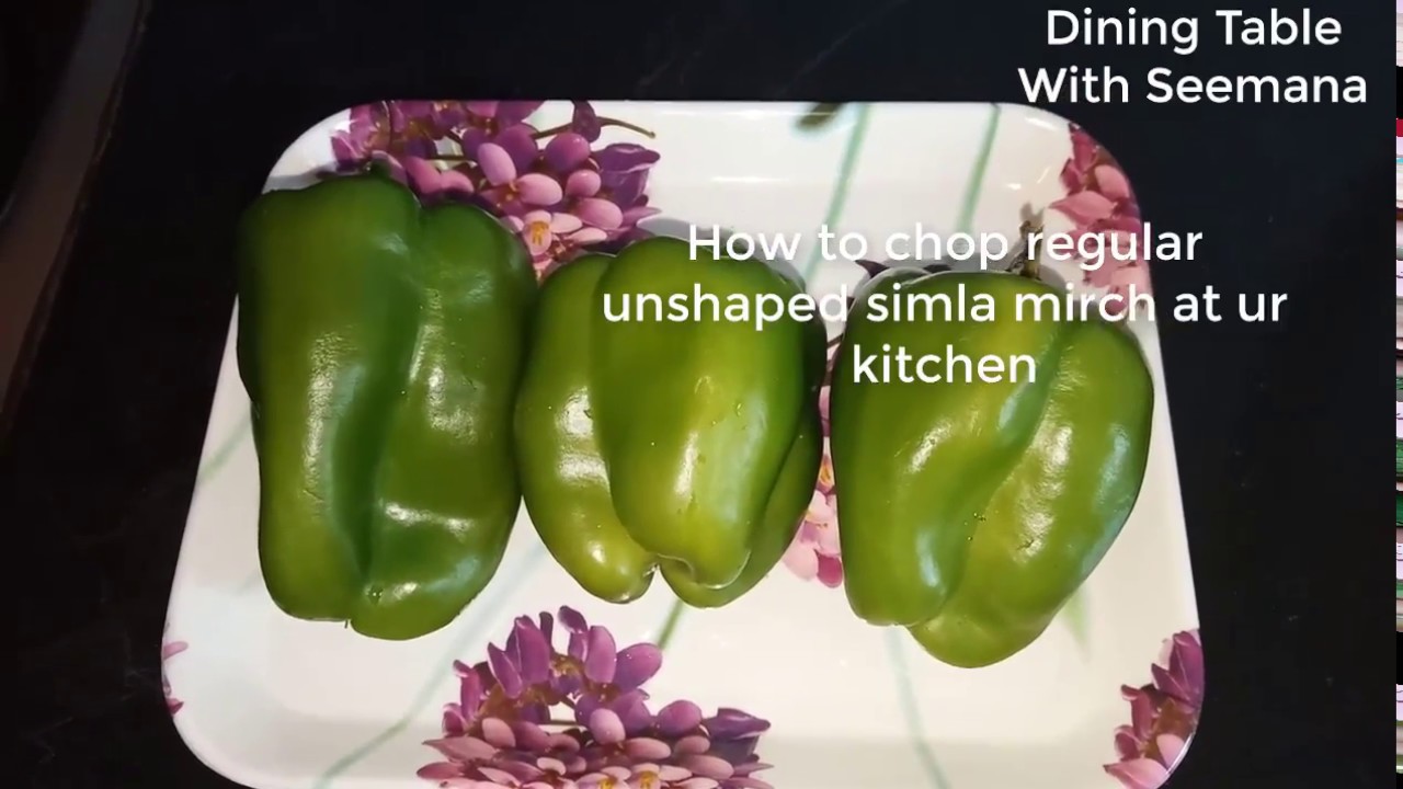 how to chop regular unshaped simla mirch at your kitchen/ how to cut