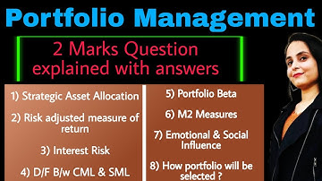 2 Marks questions portfolio management mcom sem 3 gurugram university mdu strategic asset allocation