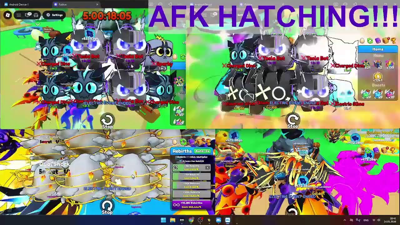 🔴 Live • Afk Hatching / Tap Simulator 