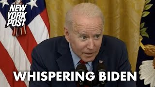 Biden whispers repeatedly during ‘really creepy’ Q&A | New York Post