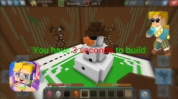 BUILDING a SNOWMAN in build battle Blockman go