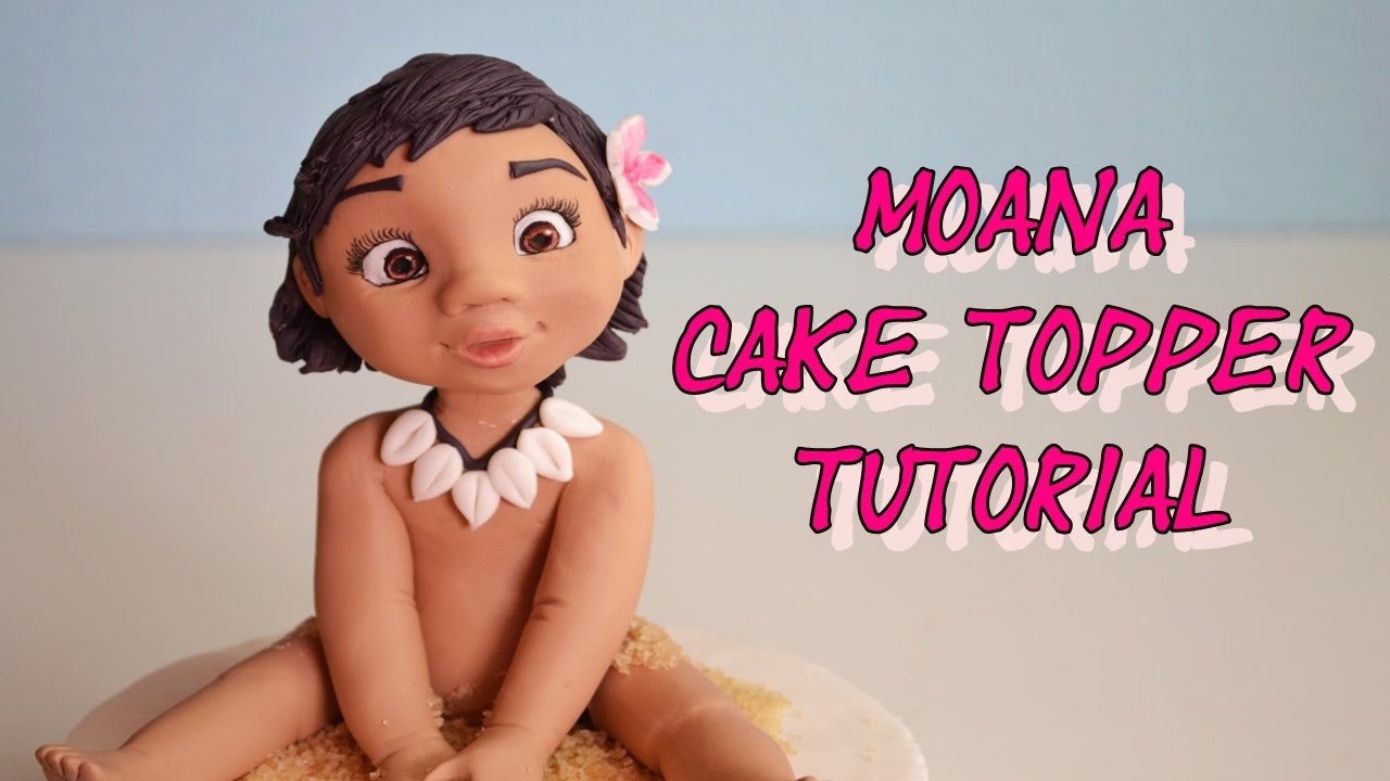 Disney S Moana Cake Topper Fondant Oceania Vaiana In Pasta Di Zucchero Torta Youtube