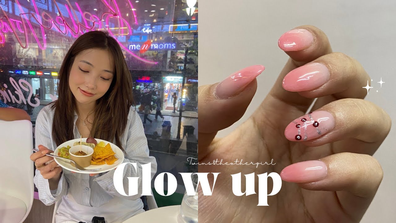 Glow up | getting nail extensions & colouring my hair - YouTube