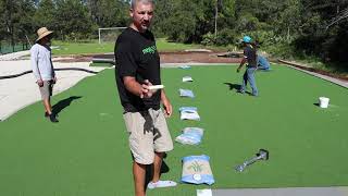 Putting Green Artificial Grass Installation With Fringe For Golf and Tennis Courts screenshot 5