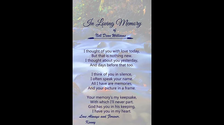 In Loving Memory of Nell Dean Williams