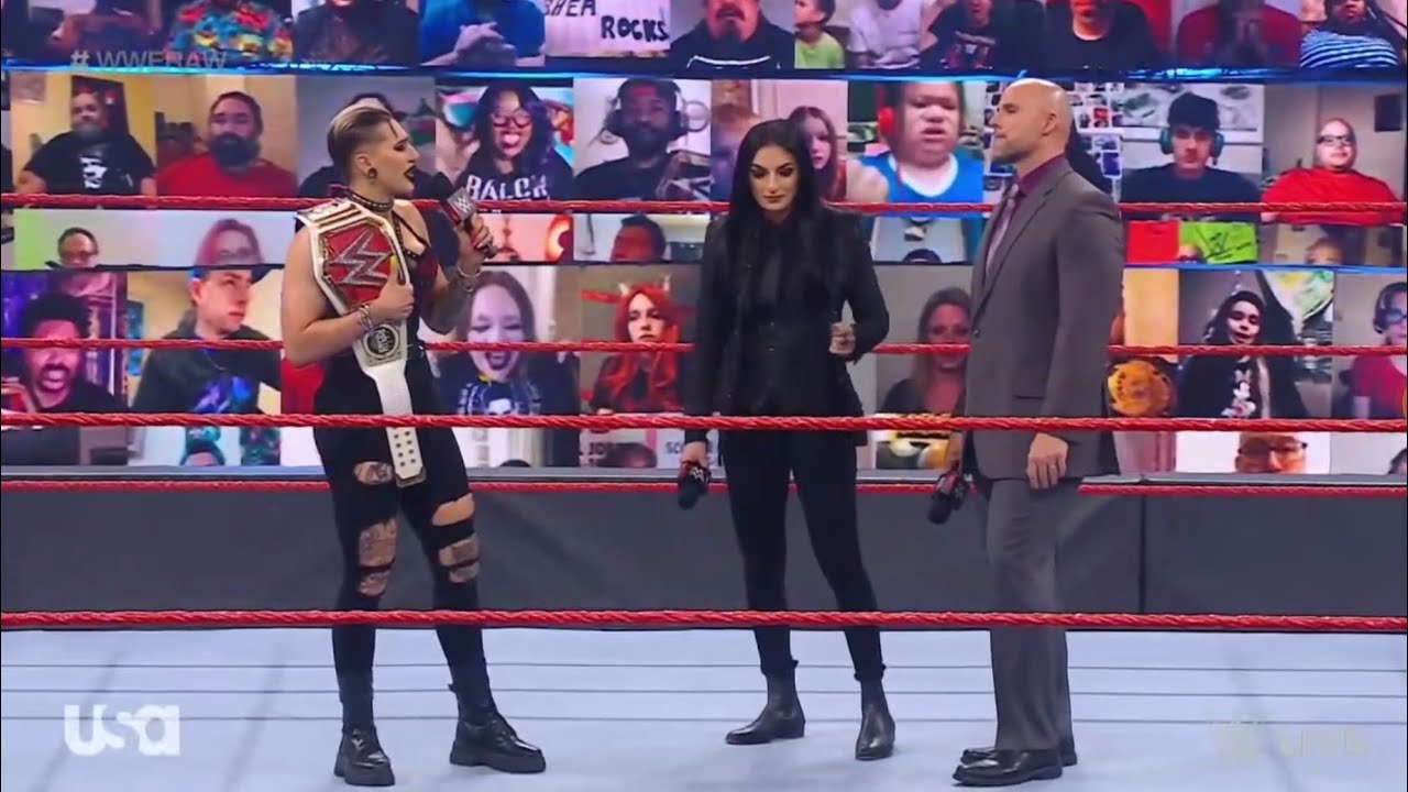 Rhea Ripley Adam Pierce Adam Pearce, Sonya Deville, Rhea Ripley & Charlotte Flair Segment - YouTube