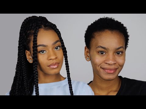 jumbo box braids on super short hair