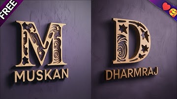 How To Create 3d Name Skill Full Art Logo Design Large First Letter | Bing image Creator #design #dp