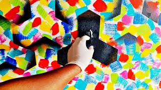 Using brush make 3d pattern // wall painting design by Kotresh Koti 11,493 views 1 year ago 7 minutes, 6 seconds