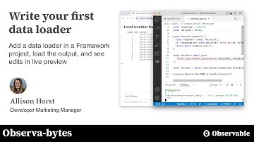 Write your first data loader in an Observable Framework project
