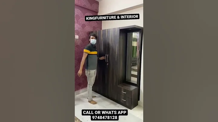 Modern 3 Door Wardrobe Almirah With Dressing Table #shorts #furniture #reels