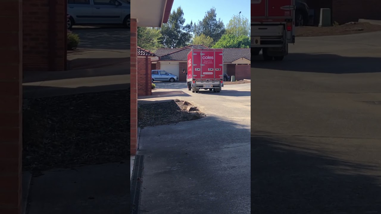 Coles Online Red Delivery Refrigerated Truck Fuso Canter 515