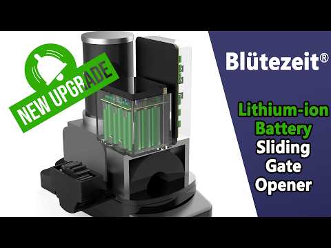 Blütezeit 3-in-1 Sliding Gate Opener: Solar + WiFi + Built-in Battery Backup
