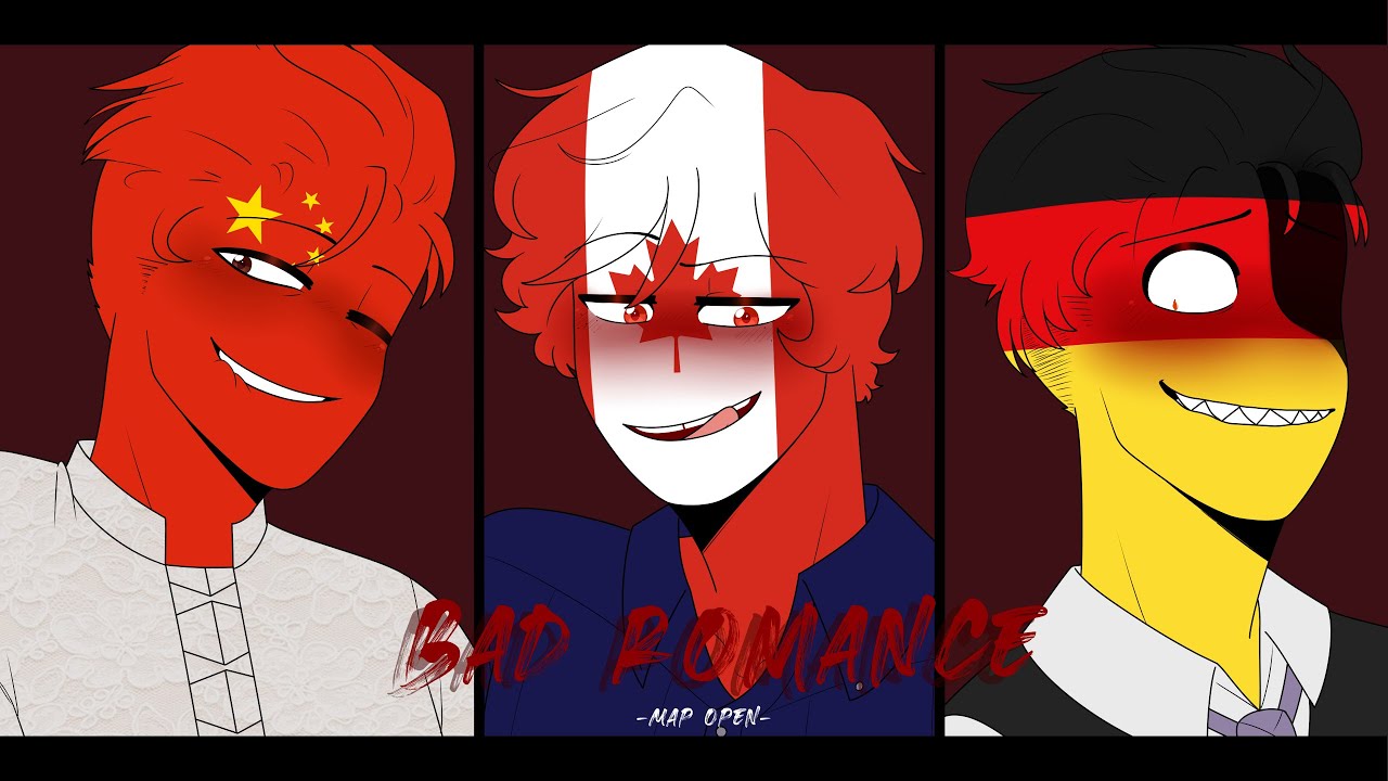 Bad Romance | Map complete | Countryhumans | Mexico-Peru-Chile-Canada-China-Alemania - Bad Romance Countryhumans MAP