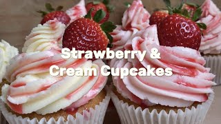 Vegan Strawberry & Cream Cupcakes