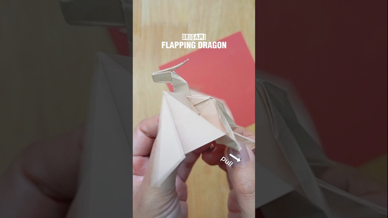 How to make easy origami flapping dragon 