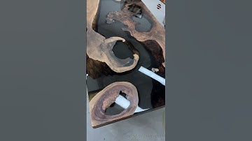 Appreciation Black transparent epoxy resin Resin splicing Black walnut