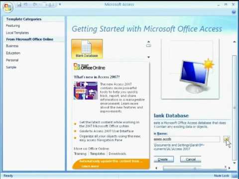 beginning a new database in access 2007 tutorial