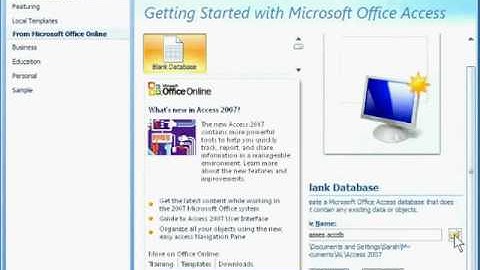 beginning a new database in access 2007 tutorial