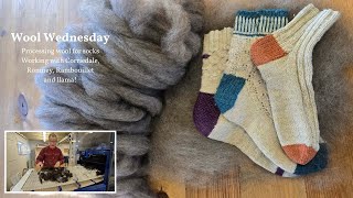 Processing wool for handspinning and sock knitting. Plus loads of wool carding at the mill.