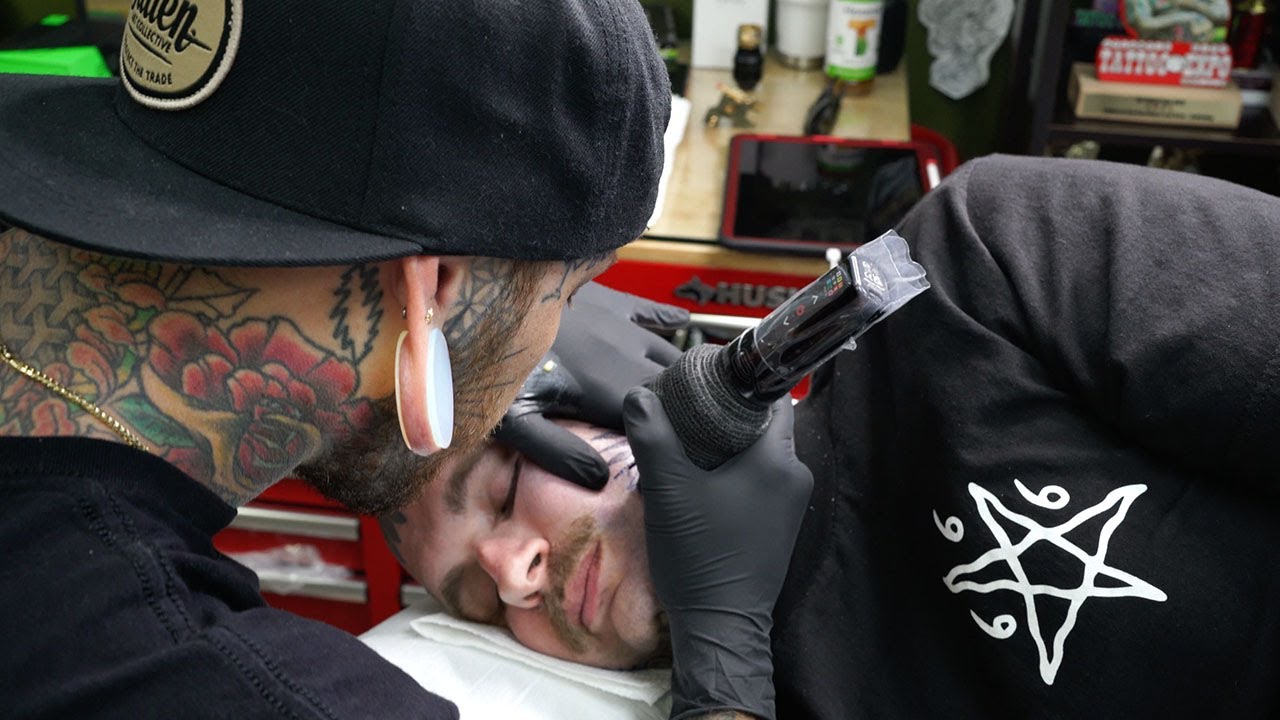 Symmetrical Face Tattoo For My Friend Evan!!!- Chase  Nolan Tattoos