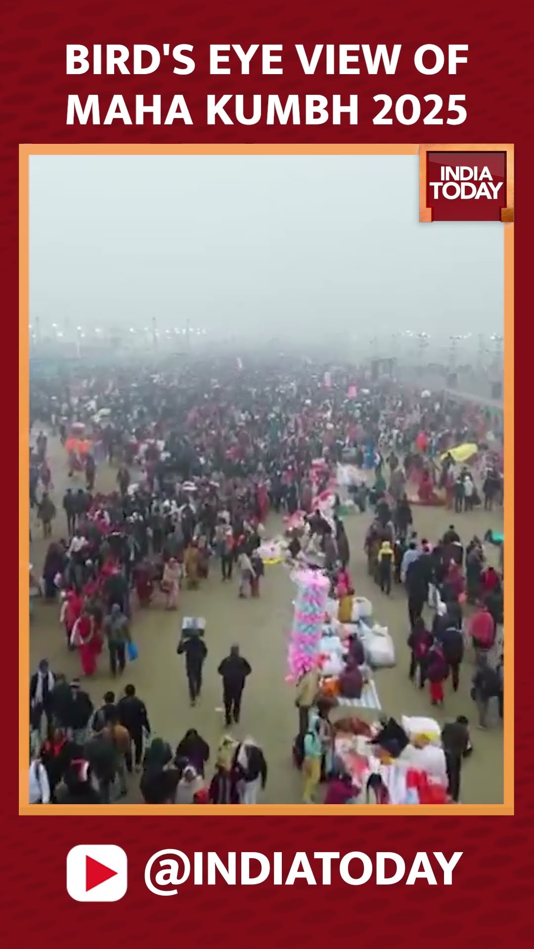 Maha Kumbh 2025 : Aerial View Of World's Largest Human Gathering #shorts #mahakumbhmela2025