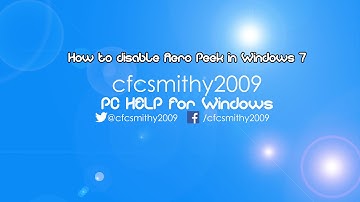 How to disable Aero Peek in Windows 7