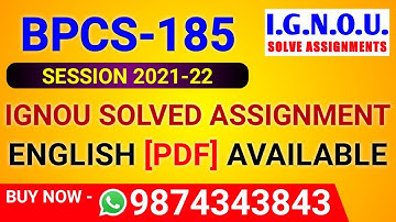 BPCS 185 Solved Assignment 2021-22 in English, BPCS-185 Solved Assignment 2022, BPCS 185 Assignment