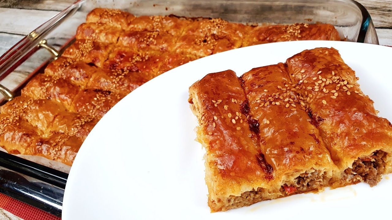 البوراك التركي الشهير بحشوة اللحم المفروم سهل  وروعة في المذاق👍👌