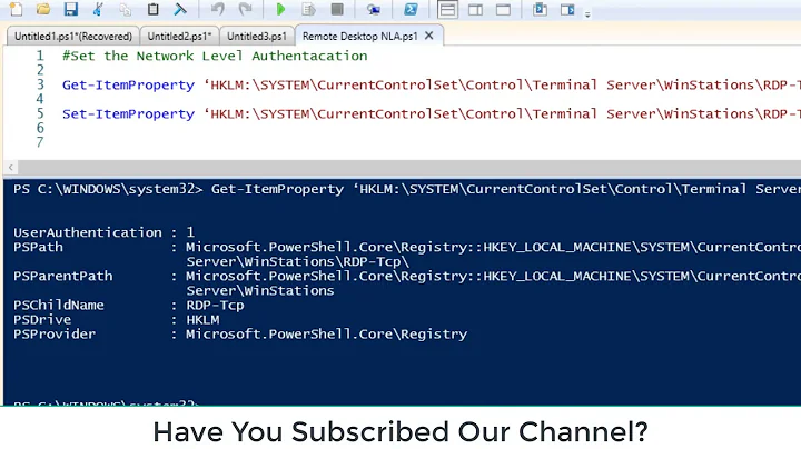 How to enable network level authentication powershell