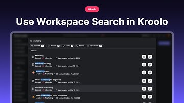 Use Workspace Search in Kroolo