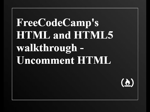 FreeCodeCamp - Basic HTML and HTML5 walkthrough - Uncomment HTML