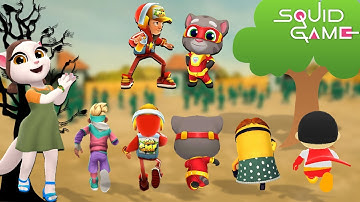 Subway Surfer vs Minion Rush vs Talking Tom Hero Dash vs Tag With Ryan vs MetroLand~SQUID GAME FUNNY