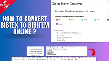 BibTeX to Bibitem Made Simple | Online Conversion Tutorial