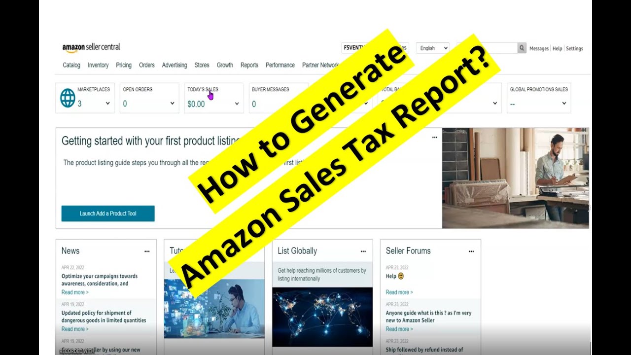 How to generate Amazon report for Sales Tax Filing? - YouTube
