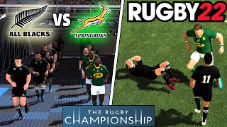 ALL BLACKS v SPRINGBOKS - Rugby Championship 2023 - Rugby 22 Legend Difficult Gameplay & Commentary