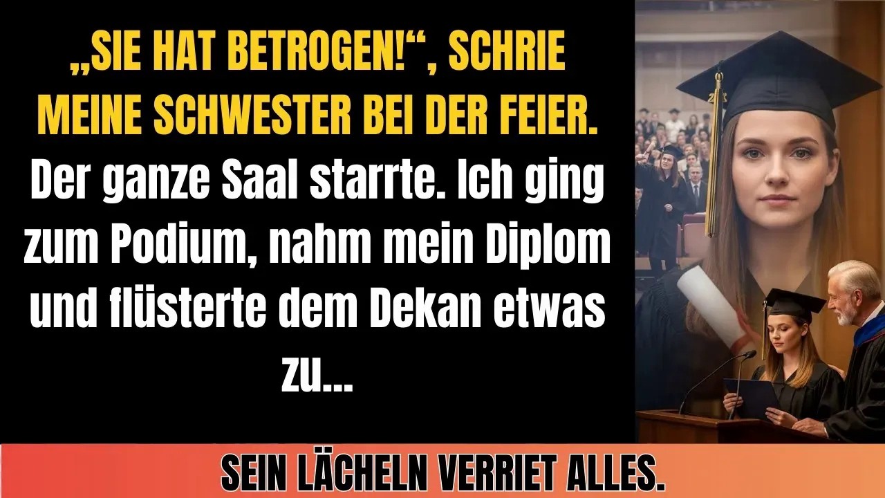 Beim Abschluss schrie meine Schwester: „Sie hat betrogen!“ – Alle erstarrten, als ich zum